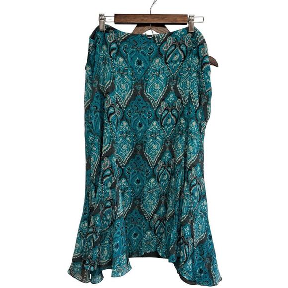 Oscar by Oscar de la Renta 100% Silk Paisley Midi Skirt | Size 16 - Picture 1 of 11